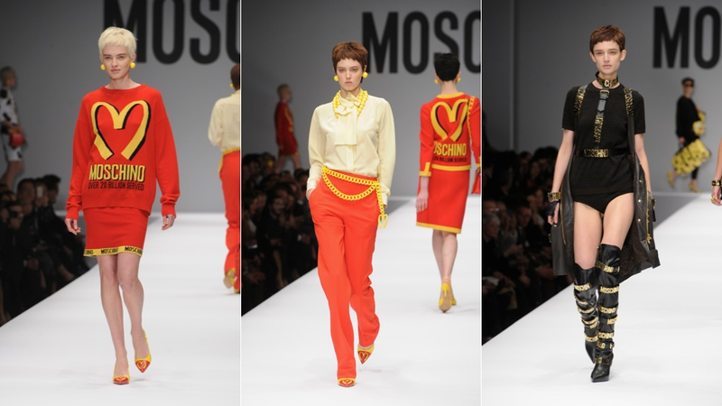 Illustration for article titled Moschino's Fall Collection Featured a High-Fashion McDonald's Uniform